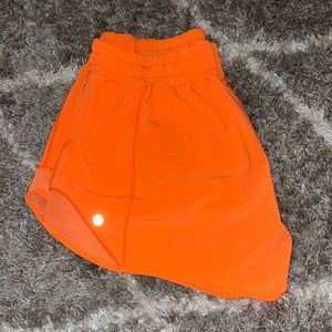 orange lululemon shorts